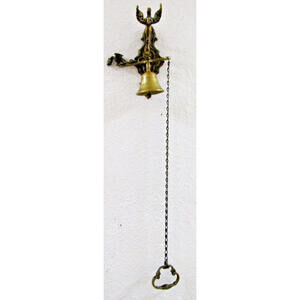 Antique Monastery Call to Prayer Wall Bell with Chain Handle Ringer